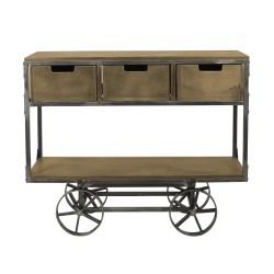 Tocador barbería Brixton estilo loft madera marrón