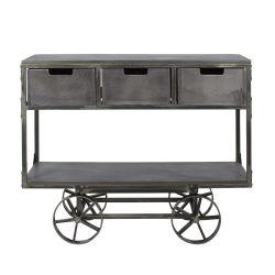 Tocador barbería Brixton estilo loft madera gris