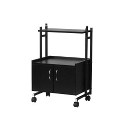 Carrito auxiliar estética Trio-1 con dos puertas negro